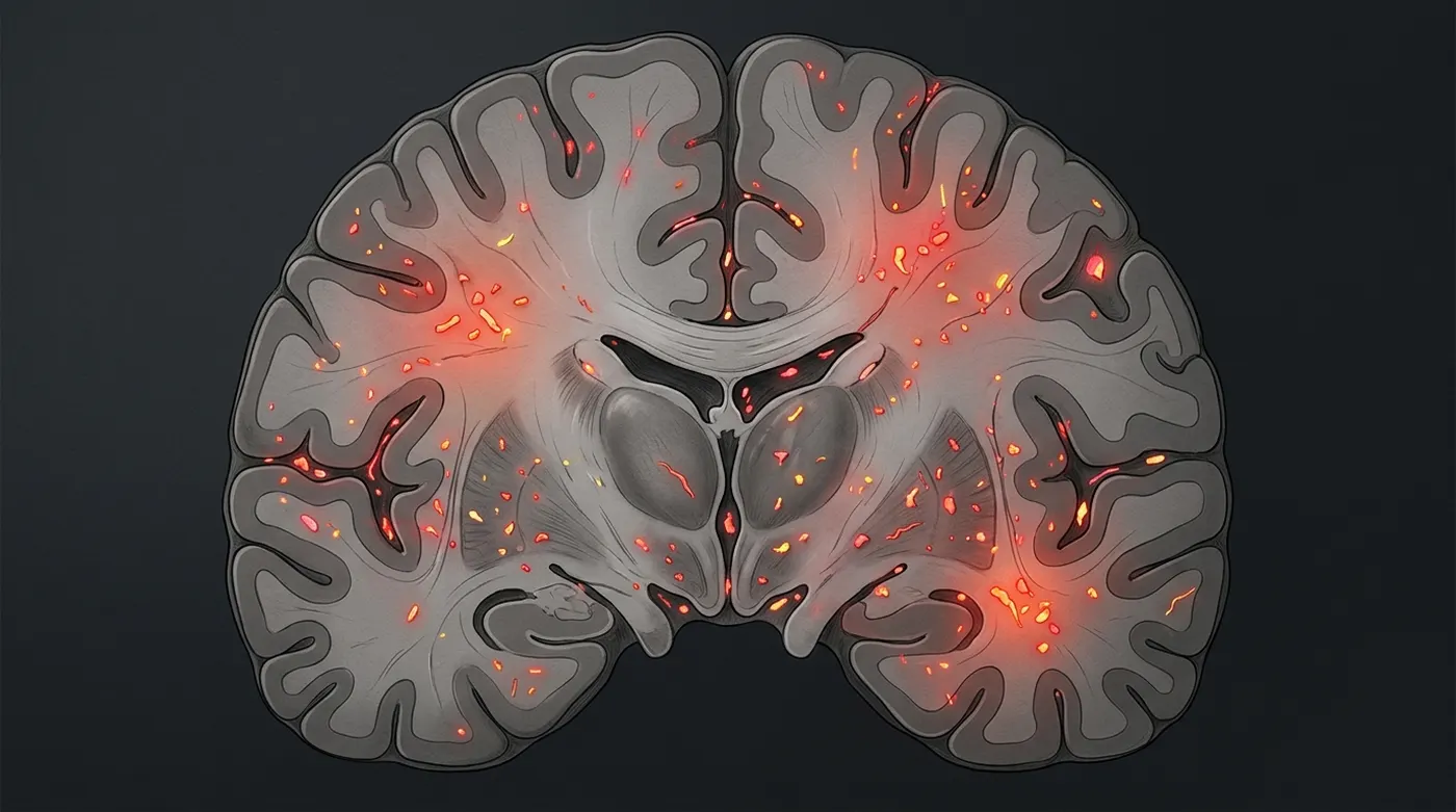 Visualization of microplastic particles found in human brain tissue