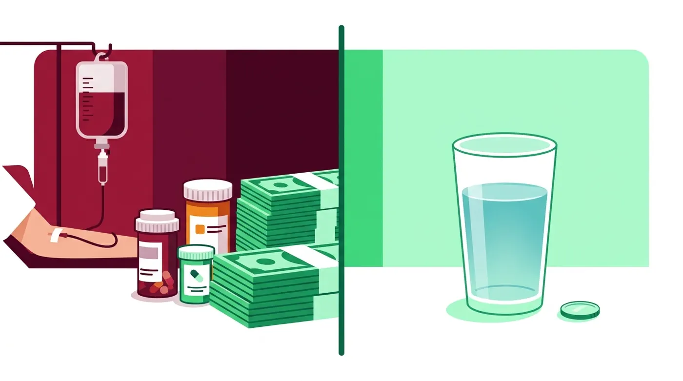 Cost comparison: clinical chelation therapy $3000-5000 and functional medicine $2000-5000 versus Everblends daily protocol less than $2 per day